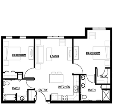 Floor Plan Assisted Living Two Bedroom V